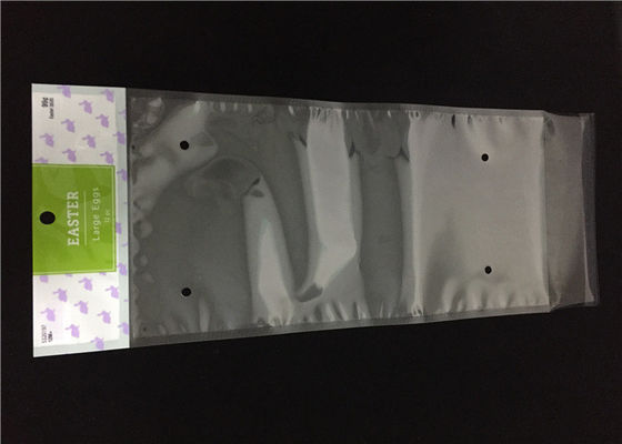 CPP Printed Header Bags, OEM Self Sealing Bags Dengan Hang Holes